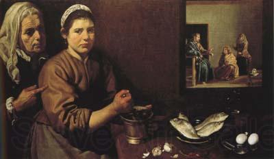 Diego Velazquez Le Christ dans la maison de Marthe et Marie (df02) Norge oil painting art
